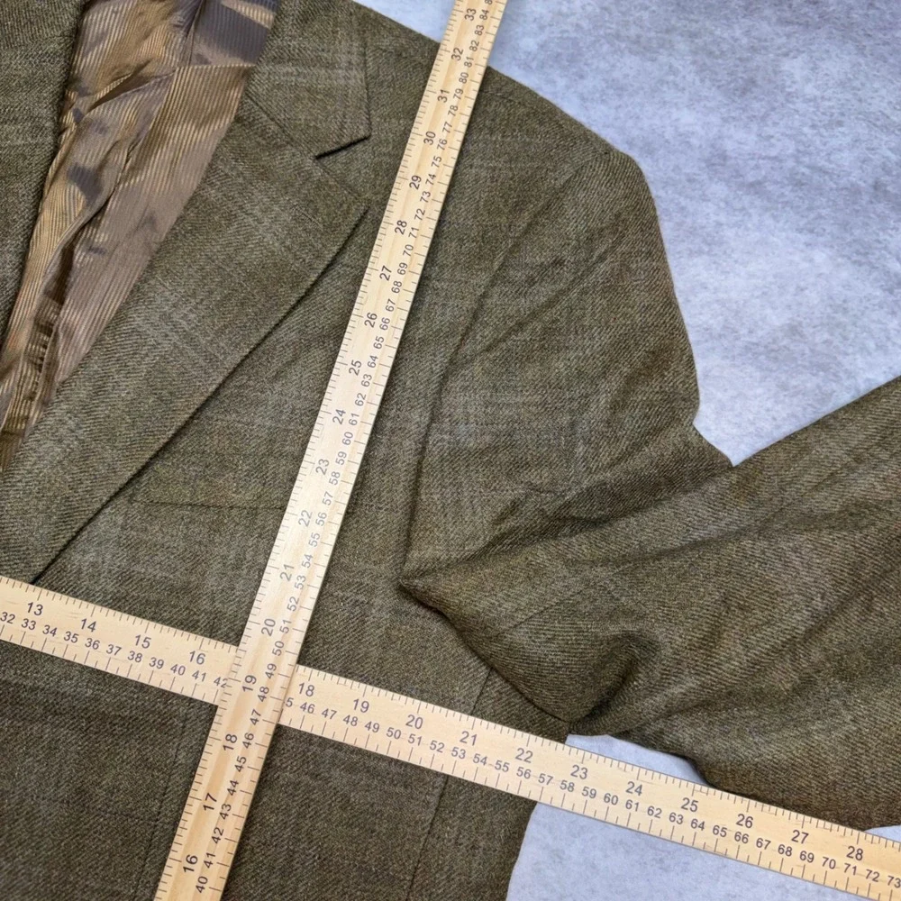 Pendleton Classic Mens 46R Brown Plaid Two Button Tweed Alpaca Wool Blend Blazer